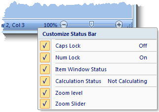 Customize status bar